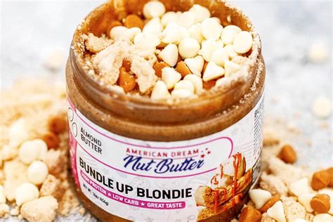 American dream nut butters - Gluten-Free Cosmic Blondie Cashew Butter. 34 reviews. $ 14.99. Dive into this otherworldly cashew butter, bursting with a symphony of blondie, brown sugar and white chocolate flavors. Overflowing with buttery blondie crumbles, colorful pastel bit chips and crunchy sprinkles, this butter will transcend your tastebuds’ wildest …